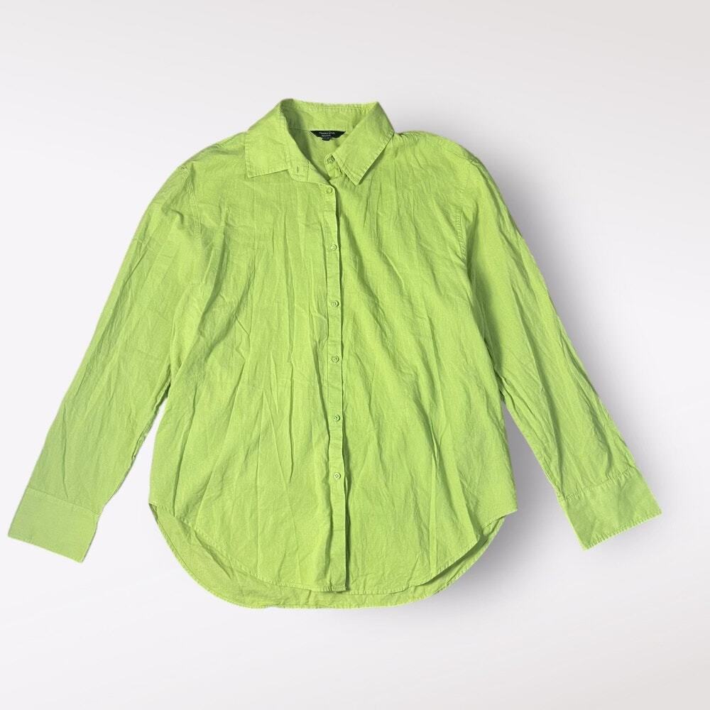 Massimo Dutti Button Up Shirt Womens Size 8‎ Green Casual Minimalist